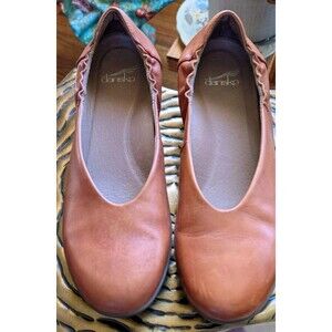 Dansko Kira Tan Leather Ballet Flats Comfort Shoes Women's EU 38 US 7.5-8